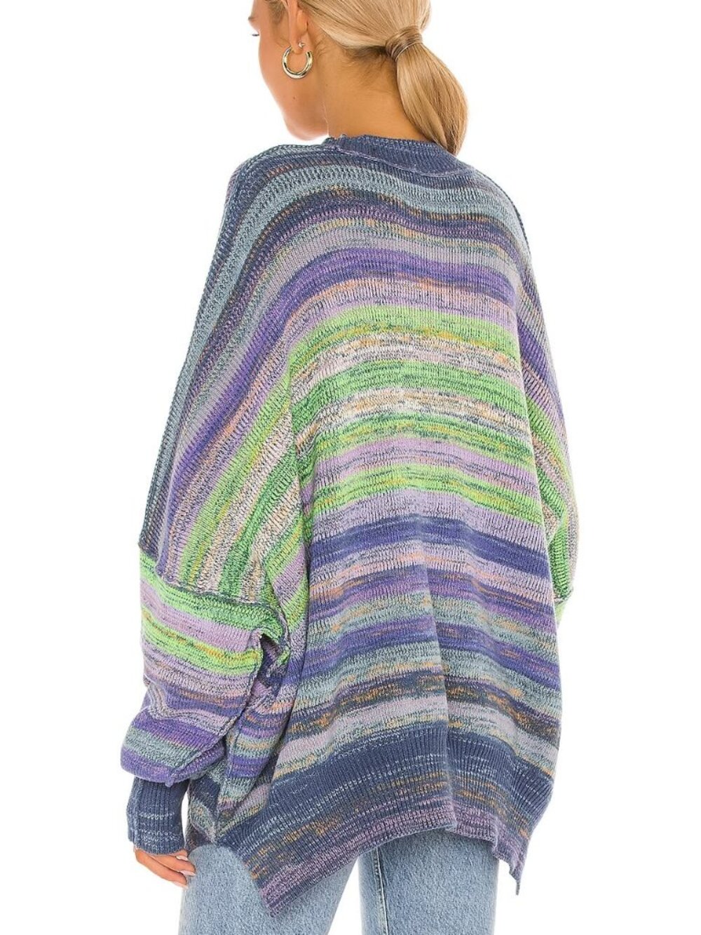 NWT Free People Women's Easy Street Space Dye Pullover Oversize Sweater Medium - Picture 2 of 8